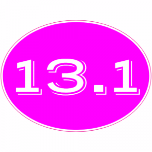13.1 Half Marathon Pink Oval Decal - U.S. Customer Stickers