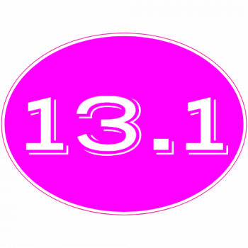 13.1 Half Marathon Pink Oval Decal - U.S. Customer Stickers