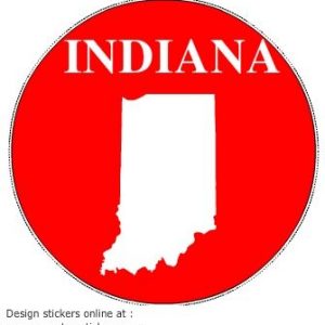 Indiana State Red Circle Decal - U.S. Customer Stickers