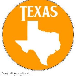 Texas State Orange Circle Decal - U.S. Customer Stickers