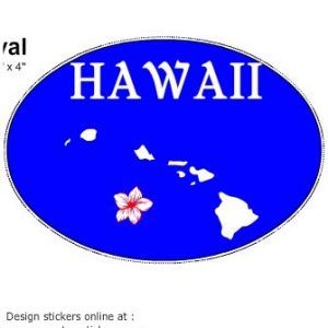 Hawaii State Blue Oval Sticker - U.S. Customer Stickers