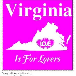 Virginia Is For Lovers Pink Square Decal - U.S. Customer Stickers
