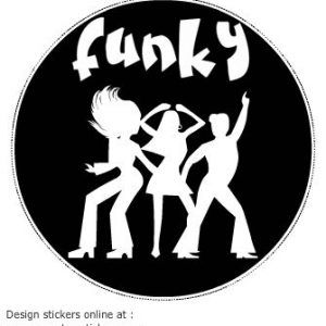 Funky Disco Dancing Black Circle Decal - U.S. Customer Stickers