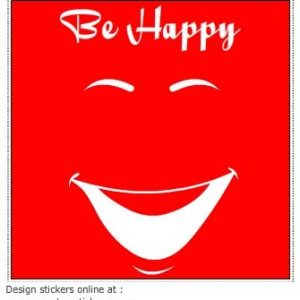 Be Happy Smiley Face Square Sticker - U.S. Customer Stickers