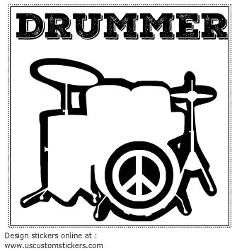 Drummer Square Decal - U.S. Customer Stickers