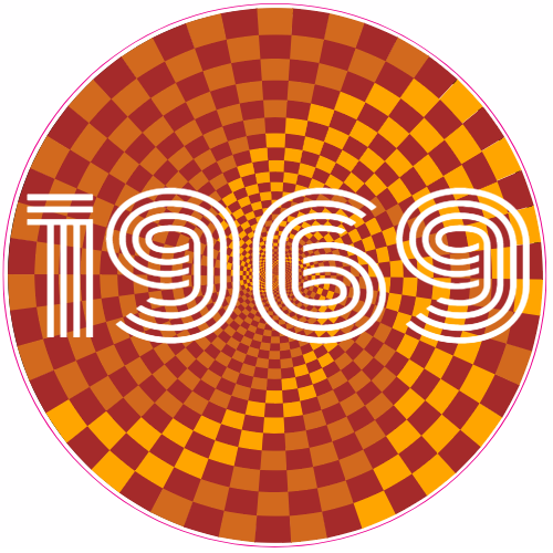 1969 Psychedelic Circle Decal - U.S. Customer Stickers