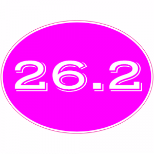 26.2 Full Marathon Pink Oval Decal - U.S. Customer Stickers