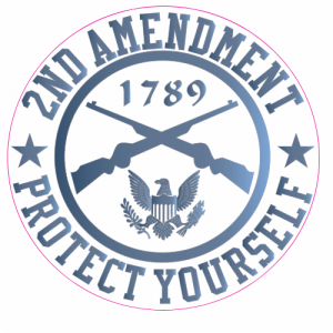 2nd Amendment Blue Stone Circle Decal - U.S. Customer Stickers