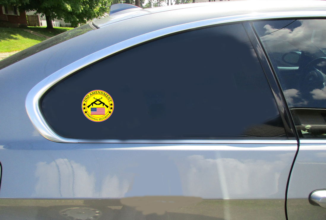 2nd Amendment Personal Security Circle Decal - Car Decals - U.S. Custom Stickers