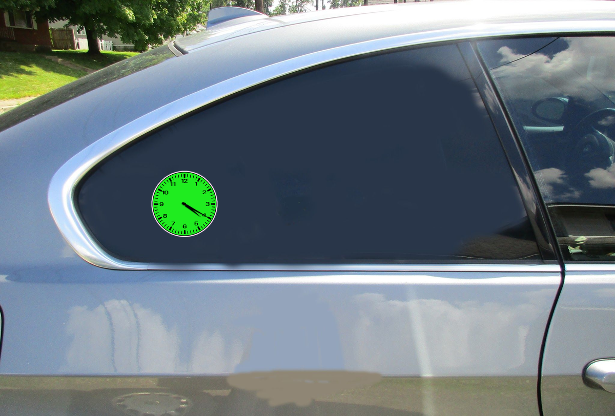 420 Clock Green Sticker - Car Decals - U.S. Custom Stickers