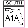 A1A South Florida Road Sign Sticker - U.S. Custom Stickers