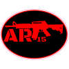 AR-15 Black Red Oval Decal - U.S. Custom Stickers
