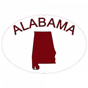 Alabama Crimson and Black Oval Decal - U.S. Custom Stickers