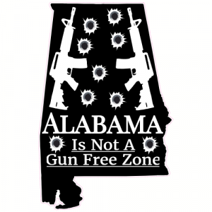 Alabama Not A Gun Free Zone Decal - U.S. Customer Stickers