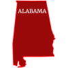 Alabama Red State Shaped Decal - U.S. Customer Stickers