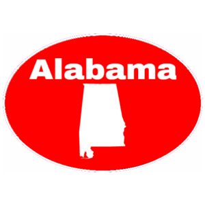 Alabama State Oval Custom Sticker - U.S. Custom Stickers