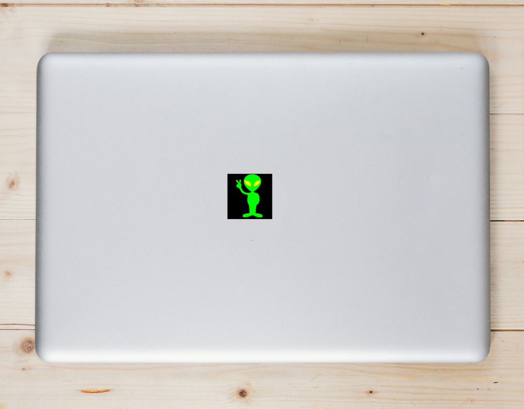 Alien Peace Sticker - Laptop Decal - U.S. Custom Stickers