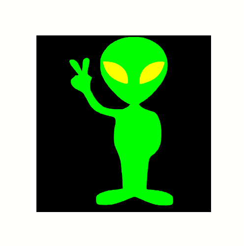 Alien Peace Sticker - U.S. Custom Stickers