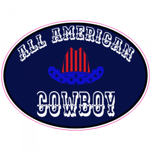 All American Cowboy Sticker - U.S. Custom Stickers