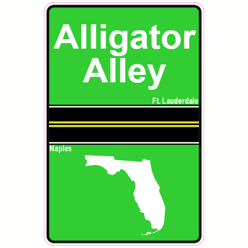 Alligator Alley Road Sign Decal - U.S. Customer Stickers