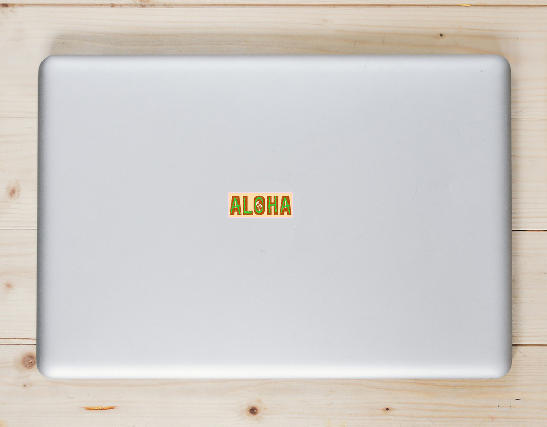 Aloha Palm Tree Sticker - Laptop Decal - U.S. Custom Stickers