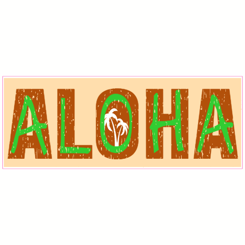 Aloha Palm Tree Decal - U.S. Customer Stickers