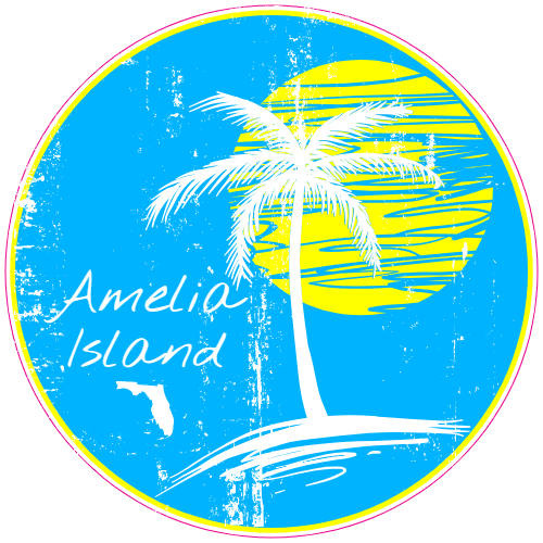 Amelia Island Florida Circle Decal - U.S. Customer Stickers