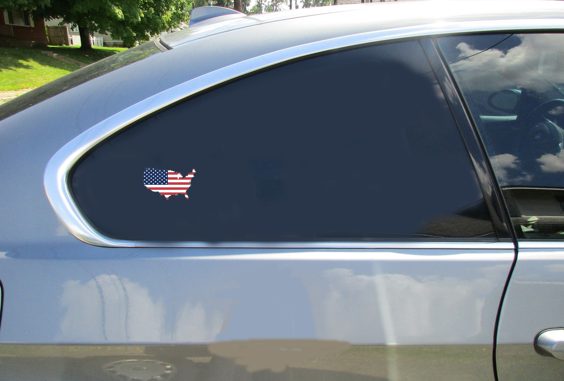 America Flag Outline Sticker - Car Decals - U.S. Custom Stickers
