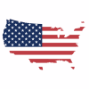 America Flag Outline Sticker - U.S. Custom Stickers