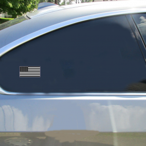American Flag Black White Sticker - Car Decals - U.S. Custom Stickers