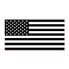 American Flag Black White Decal - U.S. Customer Stickers