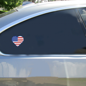 American Flag Heart Sticker - Car Decals - U.S. Custom Stickers