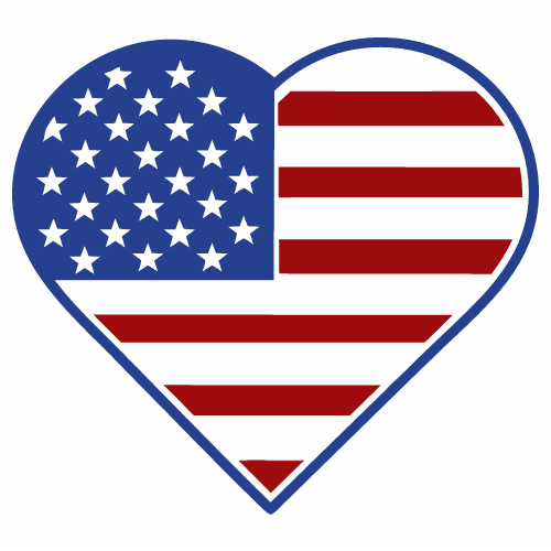 American Flag Heart Sticker - U.S. Custom Stickers