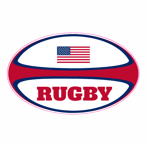 American Flag Rugby Ball Decal - U.S. Customer Stickers