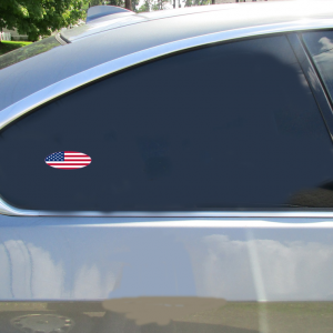 American Flag Stretched Oval Sticker - Car Decals - U.S. Custom Stickers