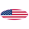 American Flag Stretched Oval Sticker - U.S. Custom Stickers
