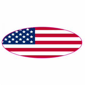 American Flag Stretched Oval Sticker - U.S. Custom Stickers