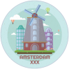 Amsterdam Windmill Circle Decal - U.S. Customer Stickers