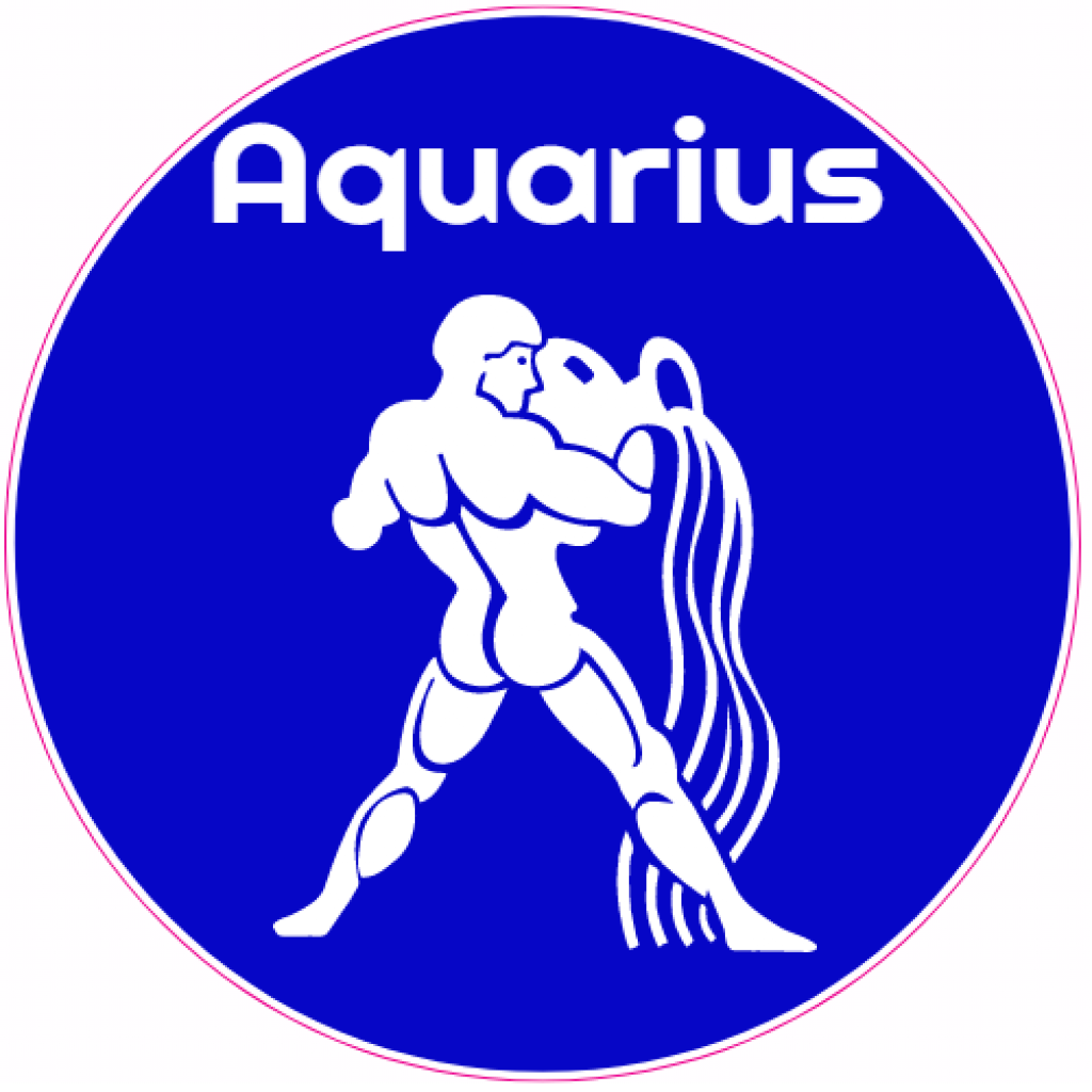 Aquarius The Water Carrier Circle Sticker U.S. Custom Stickers