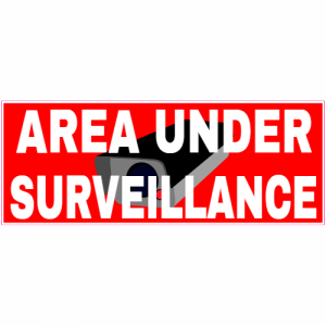 Area Under Surveillance CCTV Red Decal - U.S. Customer Stickers