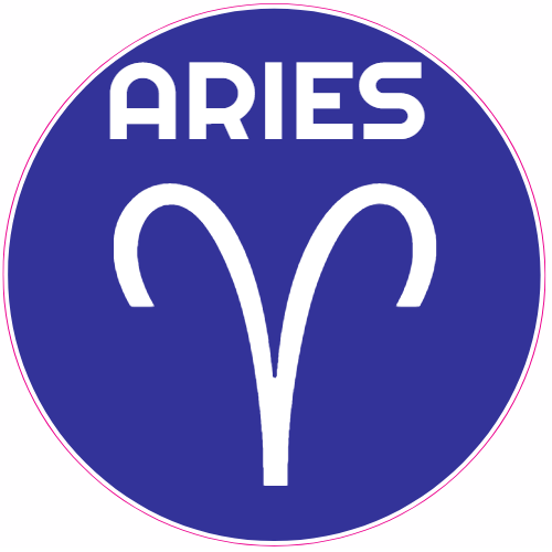Aries Sapphire Blue Circle Decal - U.S. Customer Stickers