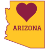Arizona Heart State Shaped Decal - U.S. Customer Stickers