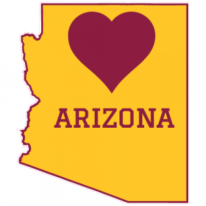 Arizona Heart State Shaped Decal - U.S. Customer Stickers