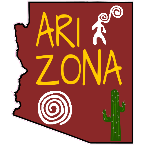Arizona State Cactus Sticker - U.S. Custom Stickers