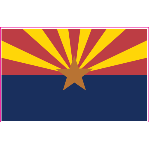 Arizona State Flag Decal - U.S. Custom Stickers
