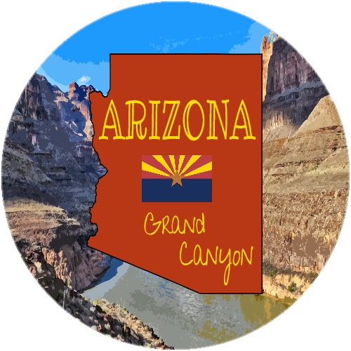 Arizona State Grand Canyon Sticker - U.S. Custom Stickers
