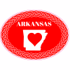 Arkansas Fancy Red White Oval Decal - U.S. Custom Stickers