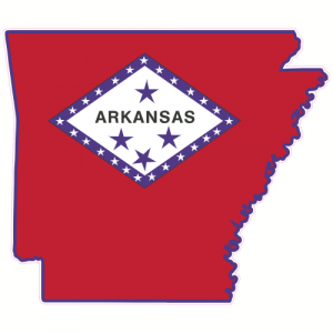 Arkansas Flag State Shaped Decal - U.S. Customer Stickers