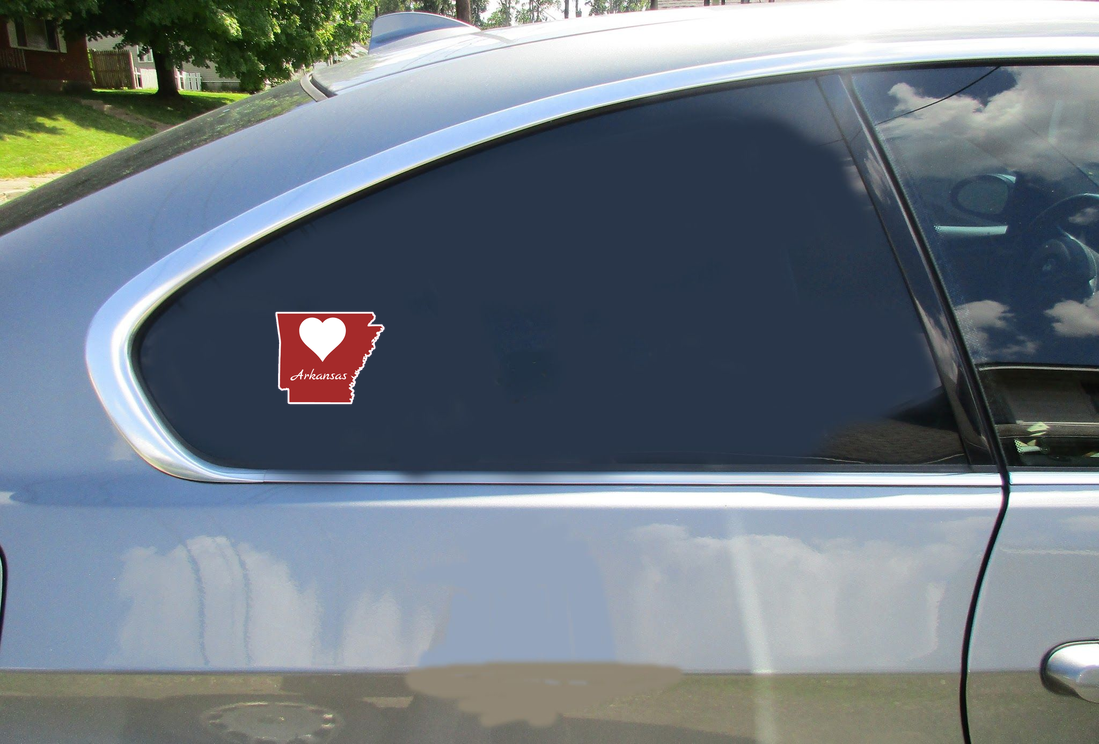 Arkansas Heart State Shaped Sticker - Car Decals - U.S. Custom Stickers