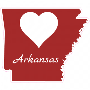 Arkansas Heart State Shaped Decal - U.S. Customer Stickers